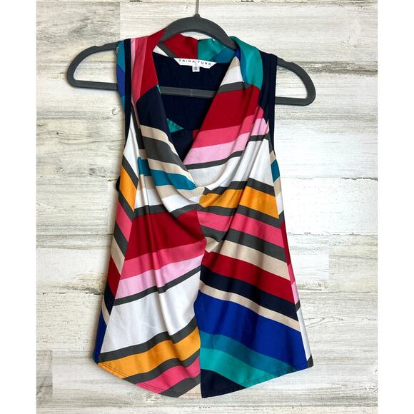 Trina Turk Women’s Small Raissa Multicolor Sleeveless Blouse Lightweight Viscose - Picture 1 of 5